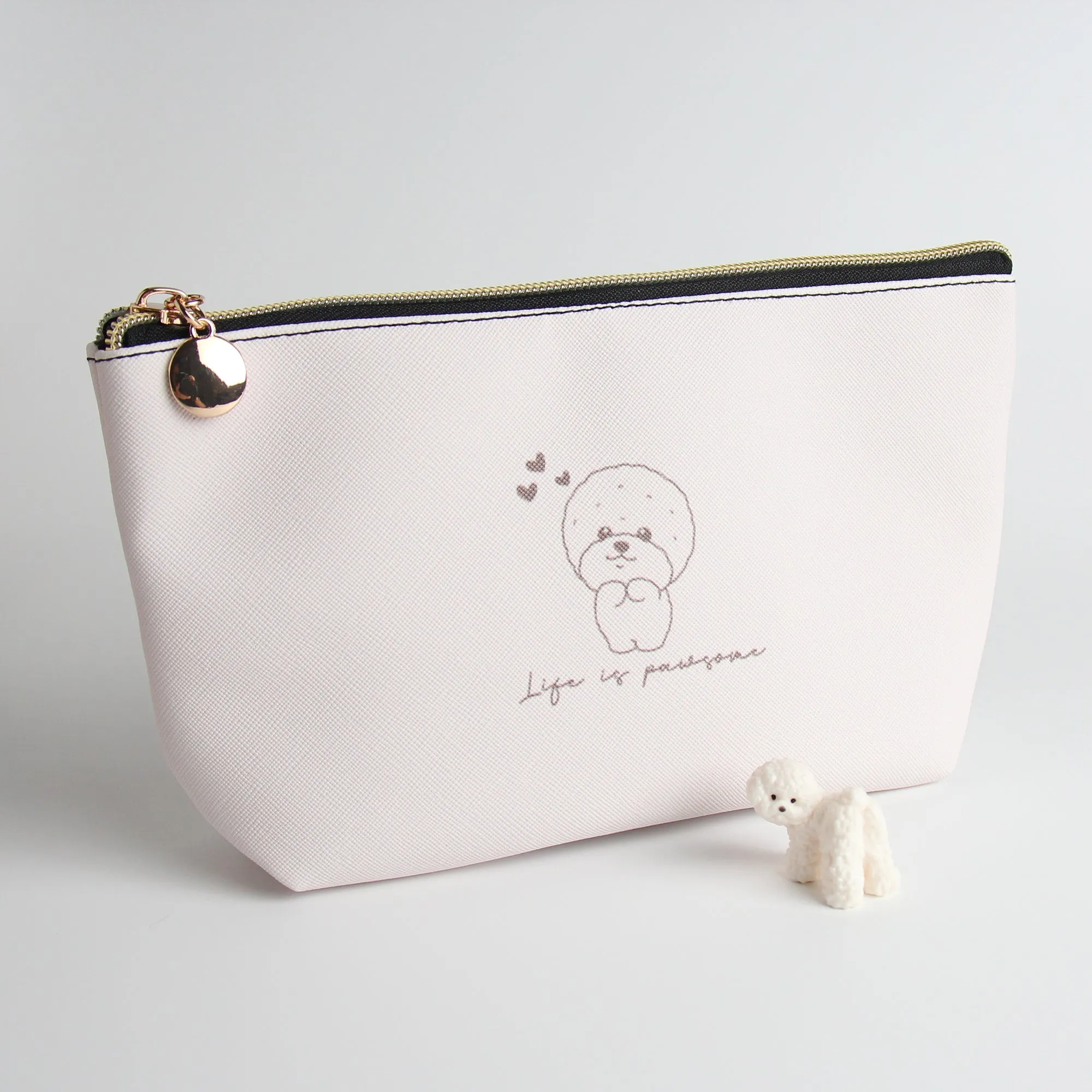 Bichon Travel Makeup Pouch – Chic & Functional Cosmetic Organizer