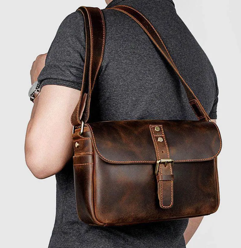 Classic Leather Shoulder Bag Crossbody Bag For Men