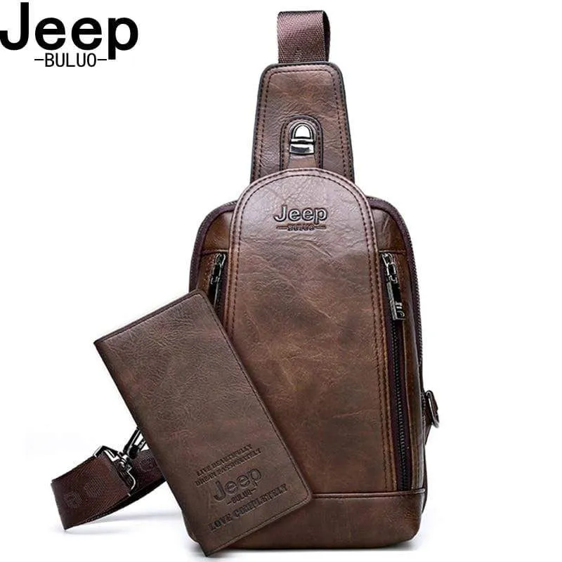 Durable Travel & Hiking Cross Body Shoulder Large Capacity Leather Sling Bag
