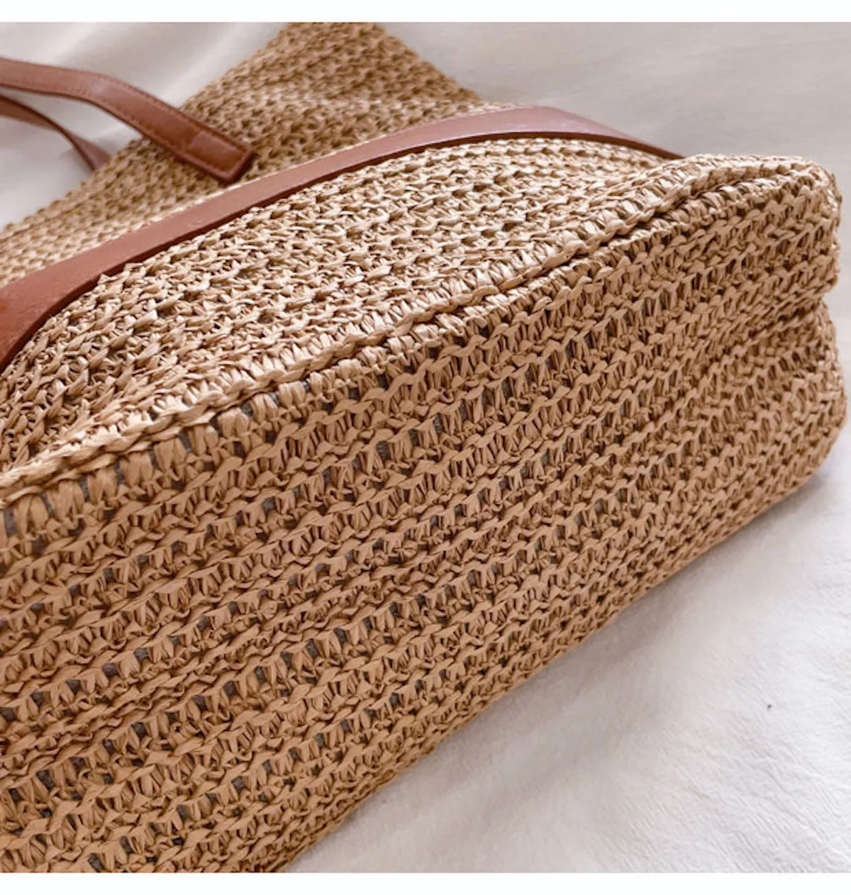 Elena Handbags Straw Woven Tote Shoulder Bag