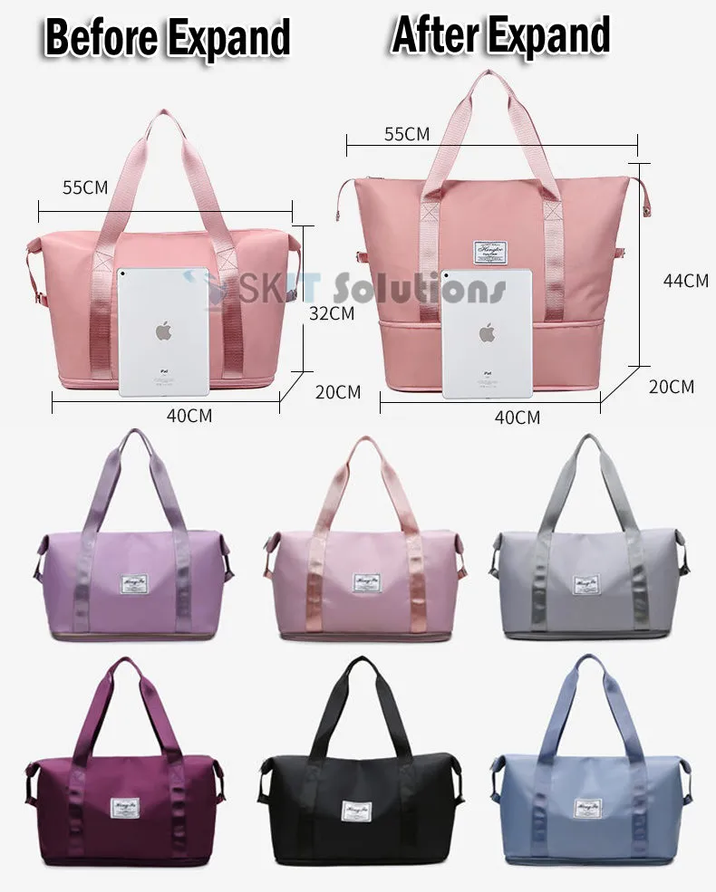 Expandable Tote Duffle Weekender Travel Business Trip Cabin Buggy Carry Bag Shoulder Yoga Sports Gym Luggage Backpack