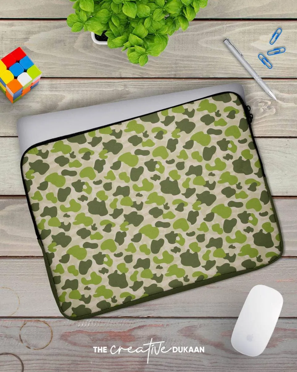 Green Camouflage Protective Laptop Sleeve Bag