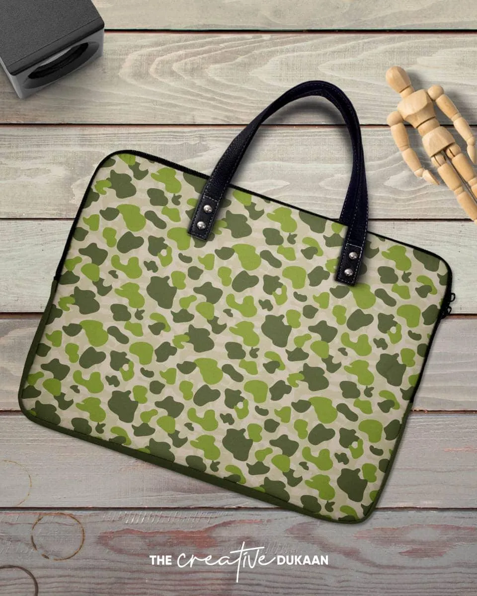 Green Camouflage Protective Laptop Sleeve Bag