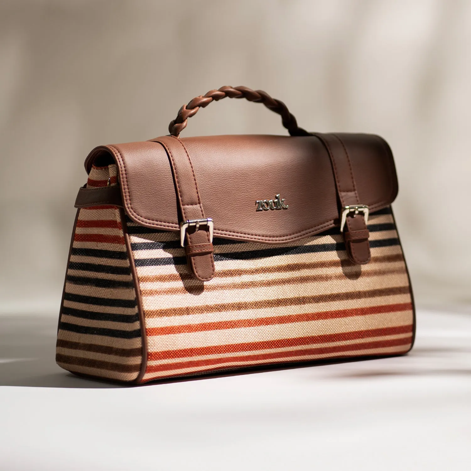 Konkona Heritage Satchel Bag - Qutub Stripes