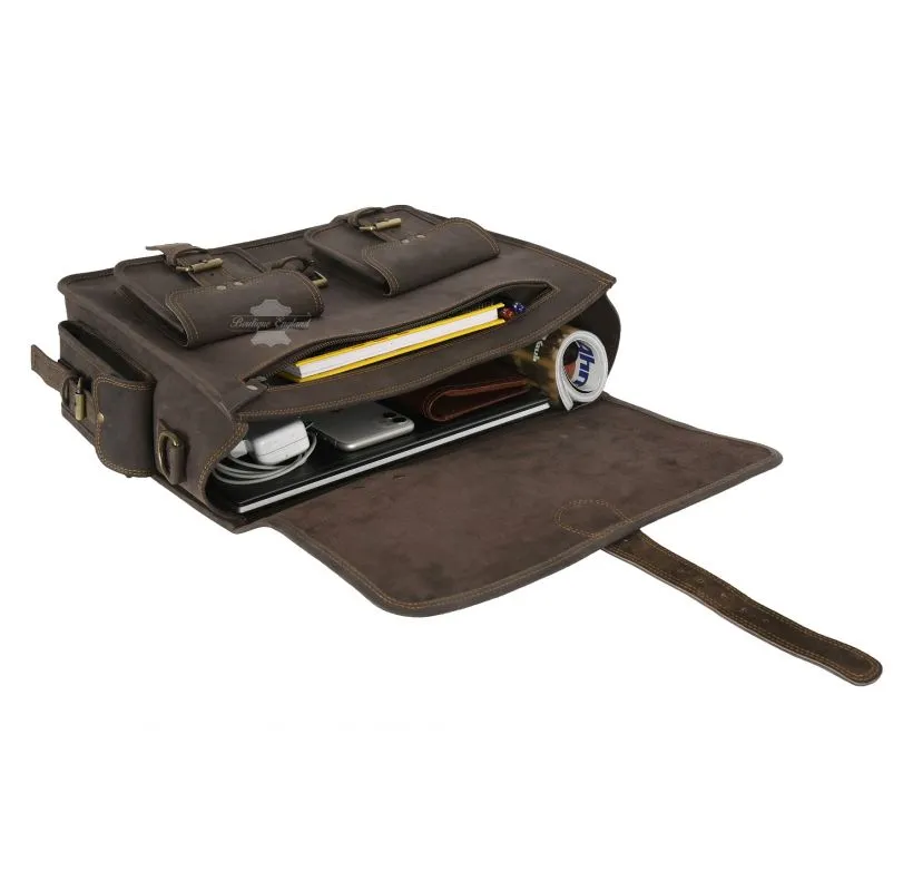 MEN'S LAPTOP BRIEFCASE BAG VINTAGE Leather Messenger Cross Body Bag