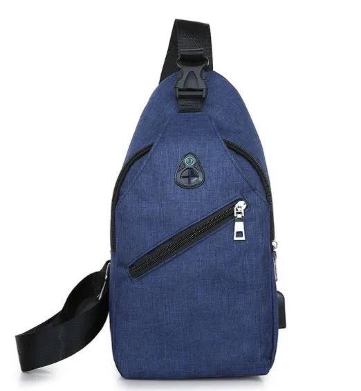 MROYALE™ Mini Sling Men's Oxford USB Chest Crossbody Shoulder Day Bag