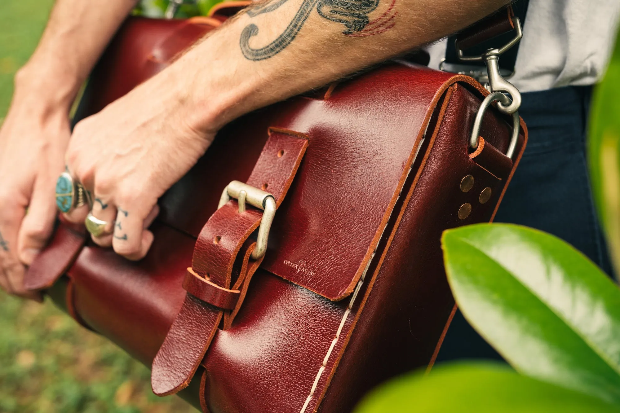 No. 4313 - Minimalist Leather Satchel