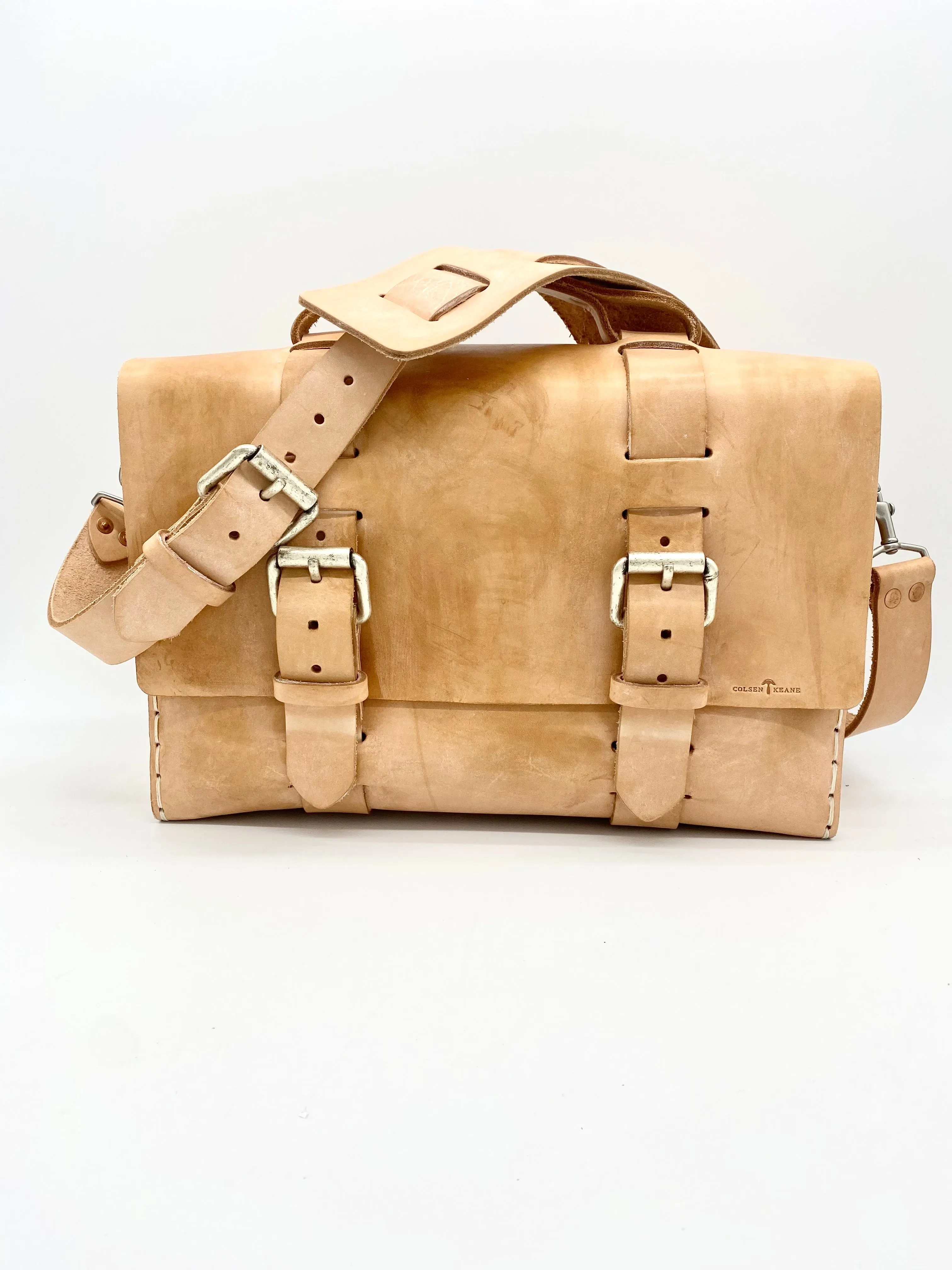 Seasoned No. 4313 - Minimalist Large Leather Satchel in Natural Tan