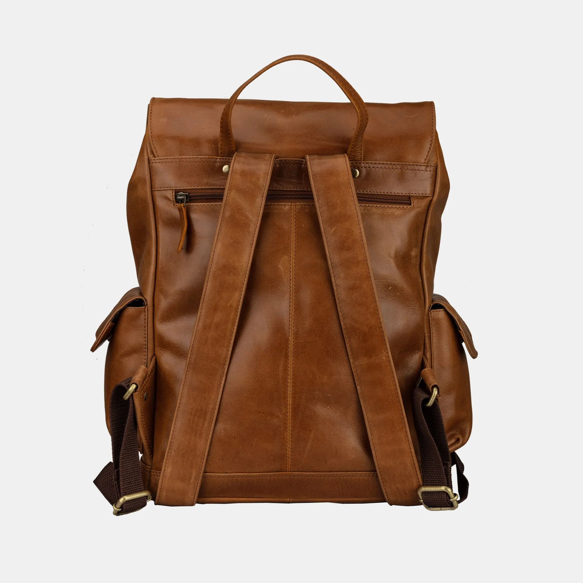 Vintage Leather Hiking Backpack